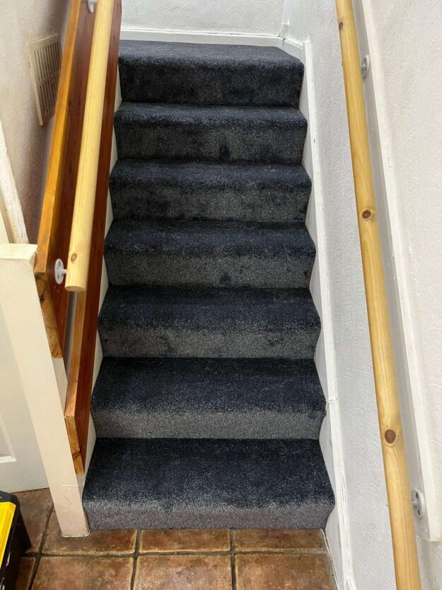 Double stairs and landing carpet fitted in Cairo Granite