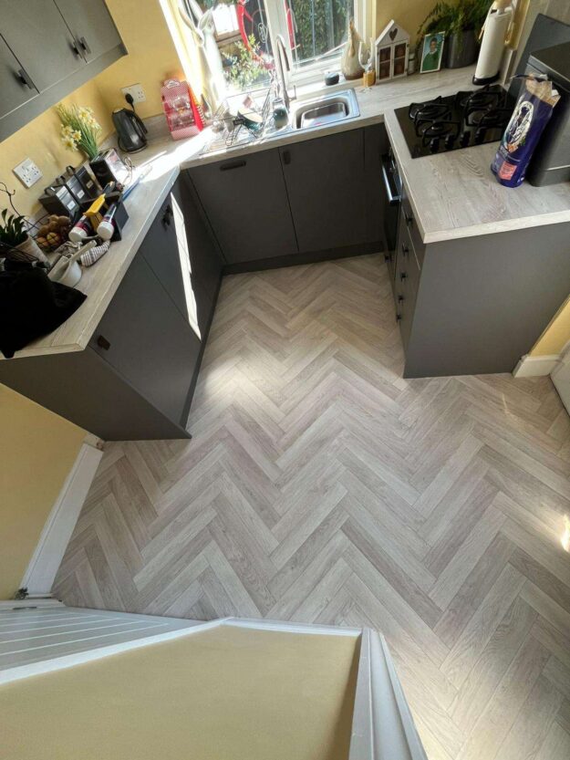 walk on flooring herringbone installation