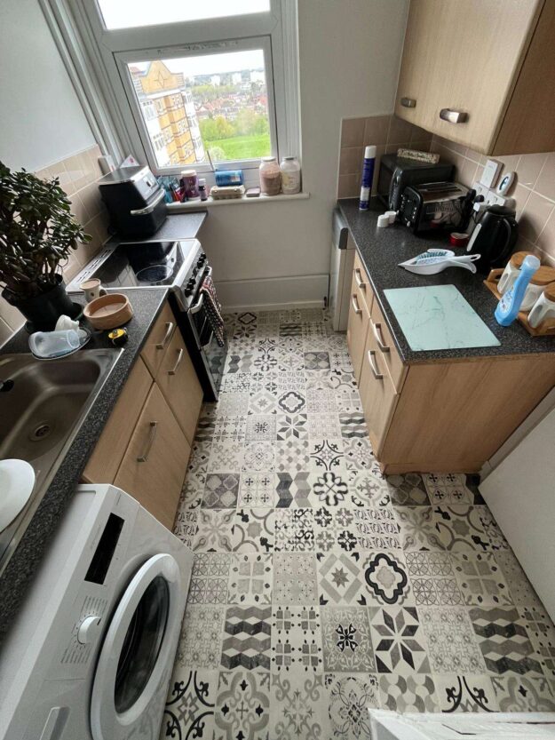 Vinyl kitchen floor fitted by Walk On Flooring in Birmingham home