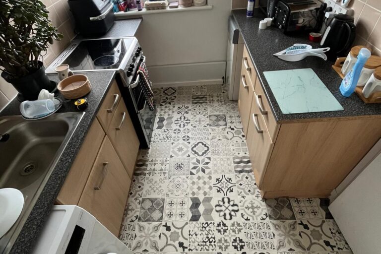 Vinyl kitchen floor fitted by Walk On Flooring in Birmingham home