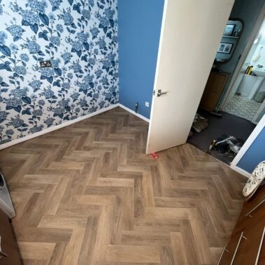 Kitchen vinyl flooring installation completed by Walk On Flooring in Birmingham
