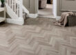 Close-up showing the detail of the herringbone pattern